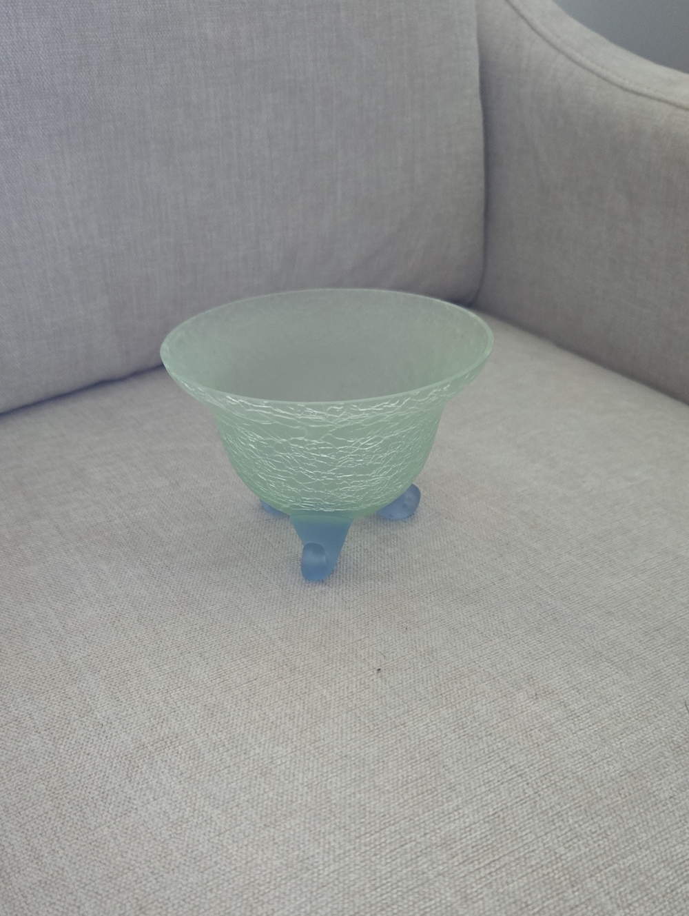 Green Frosted Glass Decorative Bowl